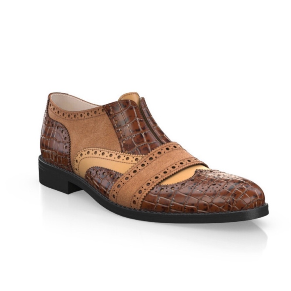 NEW GIROTTI Men’s oxfords shoes 33977 sz 41 US 8 suede‎ embossed leather